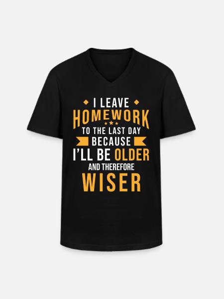 homework - Men's V-Neck T-Shirt - black