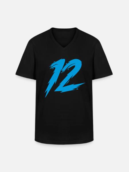 12 - T-shirt col V Homme - noir