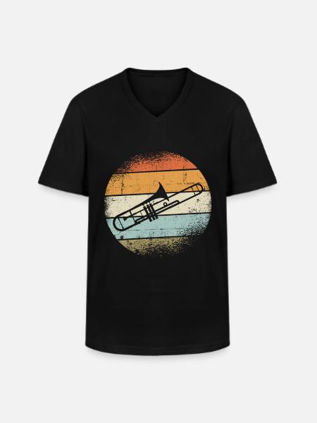 Trombones Instrument - Men's V-Neck T-Shirt - black