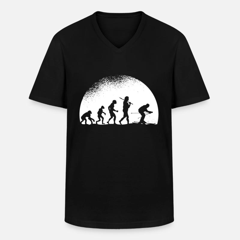Evolution Ski - Men's V-Neck T-Shirt - black