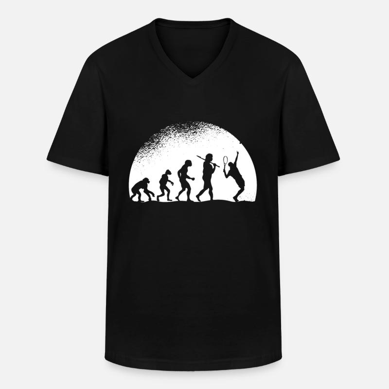 Evolution Tennis - Männer-T-Shirt mit V-Ausschnitt - Schwarz