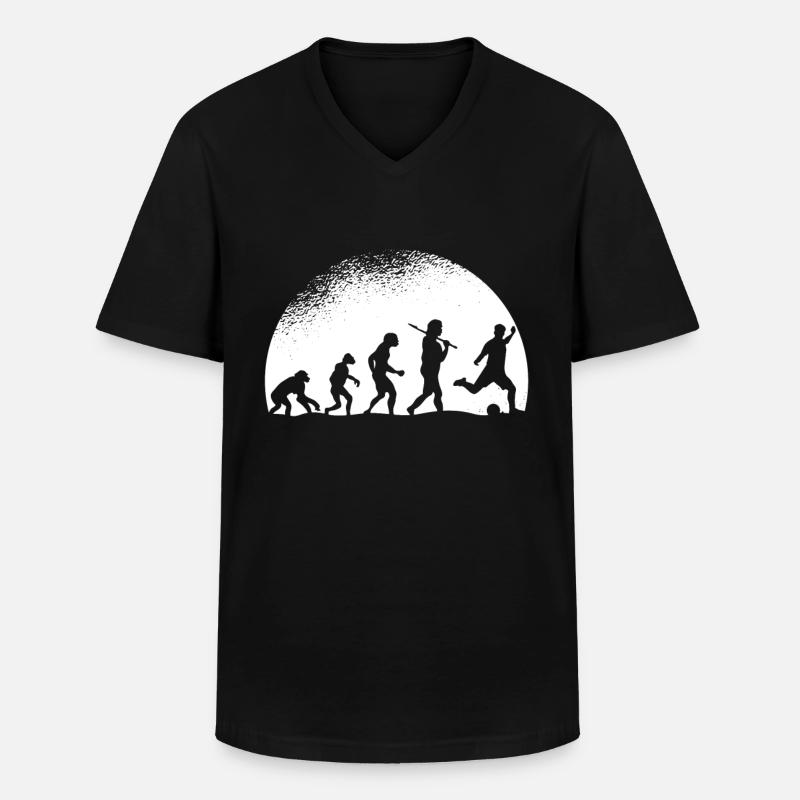 Evolution Fußball - Männer-T-Shirt mit V-Ausschnitt - Schwarz