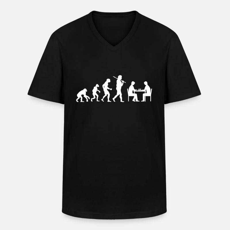 Evolution Chess - Men's V-Neck T-Shirt - black