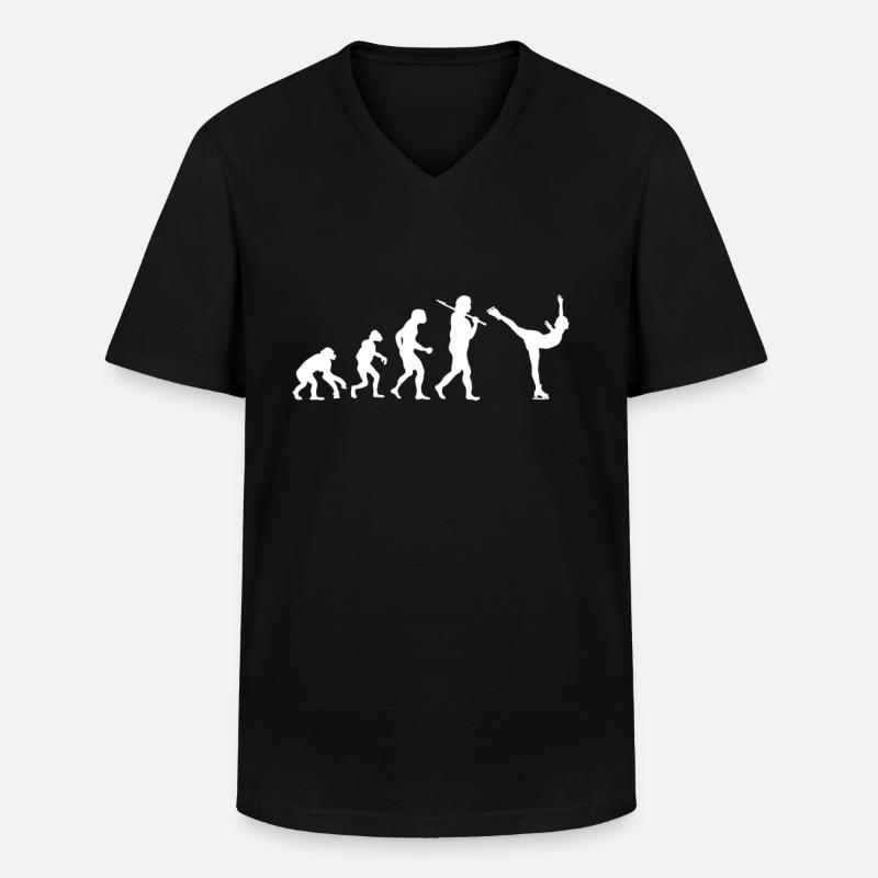 Evolution Eiskunstlauf - Männer-T-Shirt mit V-Ausschnitt - Schwarz