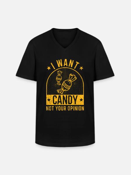 I want Candy - Men's V-Neck T-Shirt - black