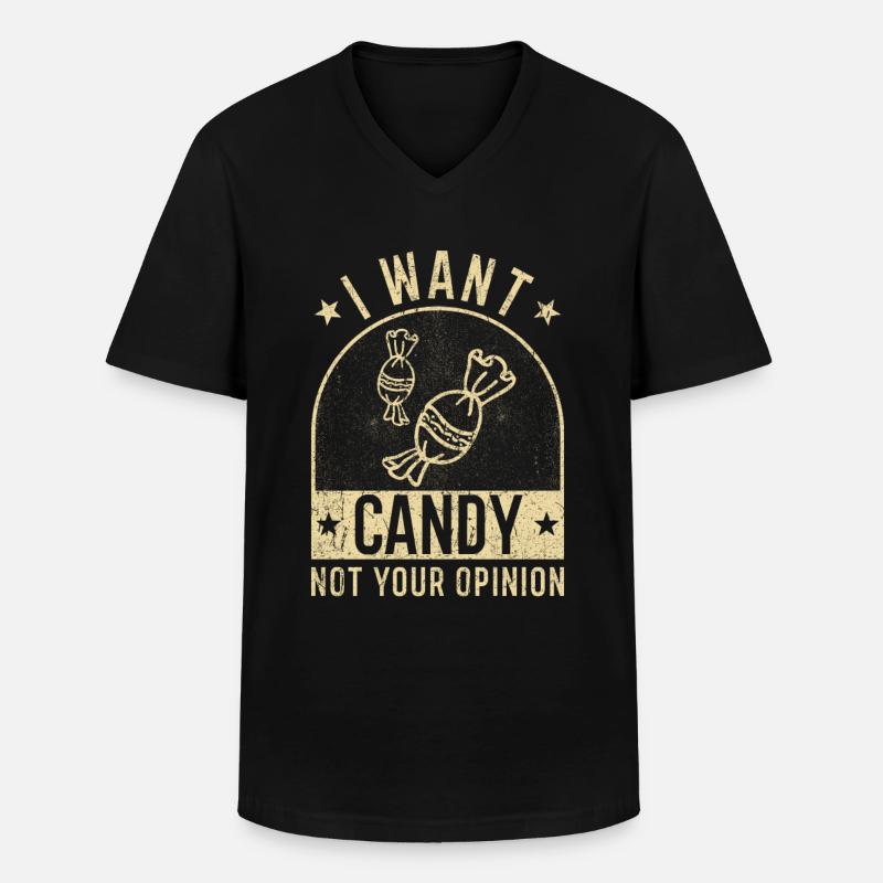 I want Candy - Männer-T-Shirt mit V-Ausschnitt - Schwarz