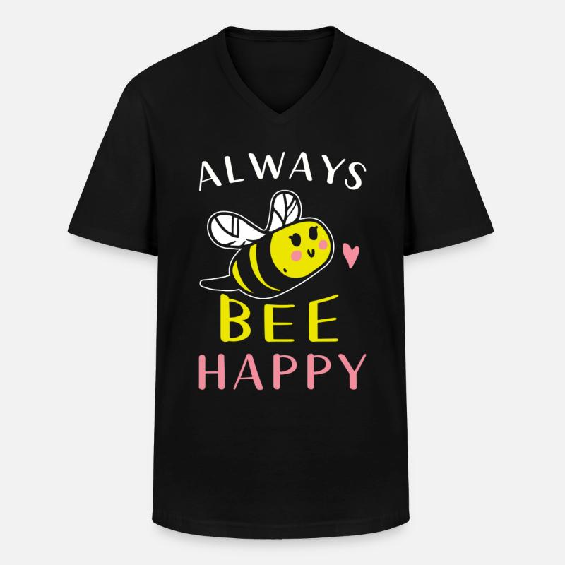 Biene - Männer-T-Shirt mit V-Ausschnitt - Schwarz