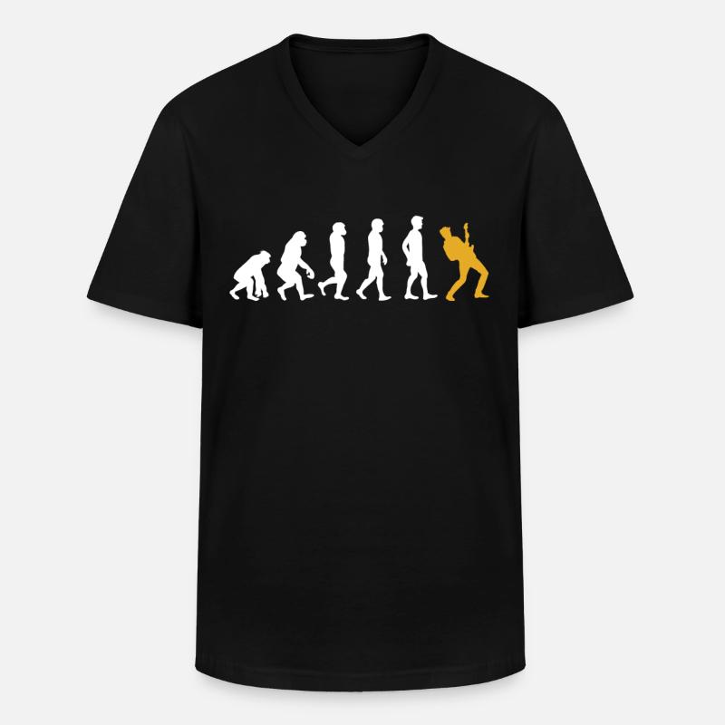 Guitariste cadeau évolution guitare - T-shirt col V Homme - noir
