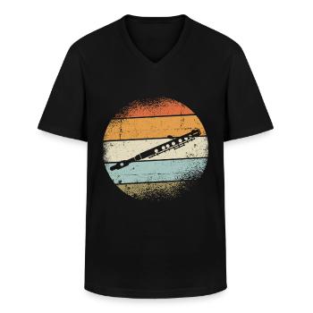 Hautbois - T-shirt col V Homme - noir - Devant - AI Model Male 178 dark (178cm)