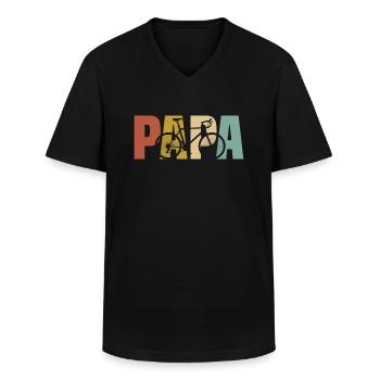 Papa Radfahrer - Männer-T-Shirt mit V-Ausschnitt - Schwarz - Vorne - AI Model Male 178 dark (178cm)