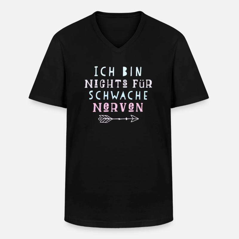 Lustiger Spruch Nerven - Männer-T-Shirt mit V-Ausschnitt - Schwarz