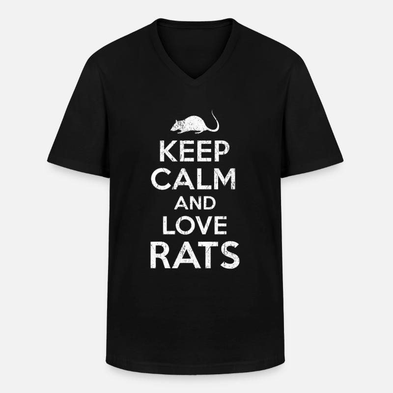 Ratten - Männer-T-Shirt mit V-Ausschnitt - Schwarz