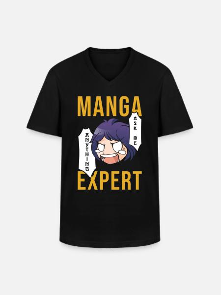 Manga Experte - Männer-T-Shirt mit V-Ausschnitt - Schwarz