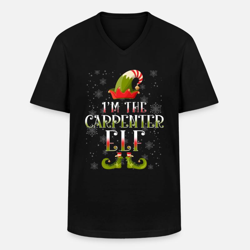 Zimmermann Elf Weihnachten - Männer-T-Shirt mit V-Ausschnitt - Schwarz
