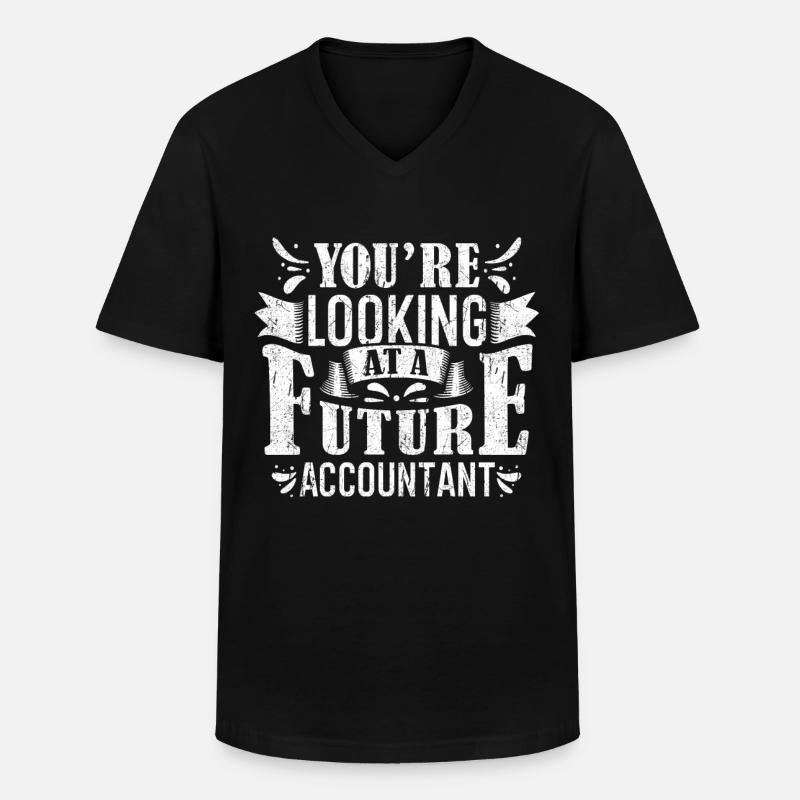 Formation de comptable - T-shirt col V Homme - noir