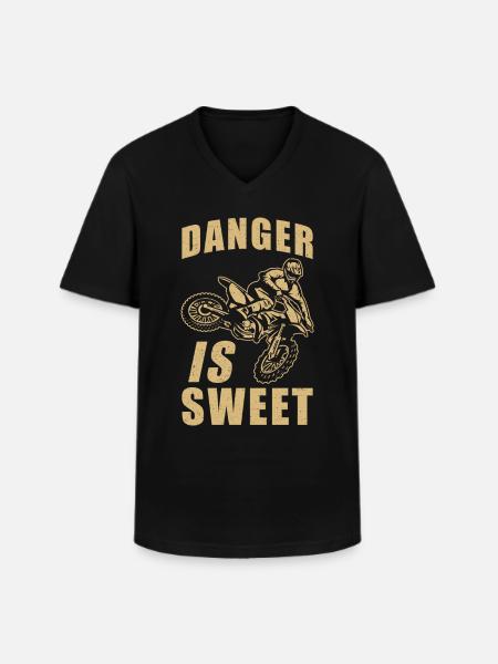 Motocross - Men's V-Neck T-Shirt - black