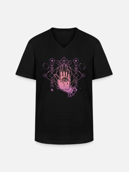 Hand Tarot sacred geometry - Men's V-Neck T-Shirt - black