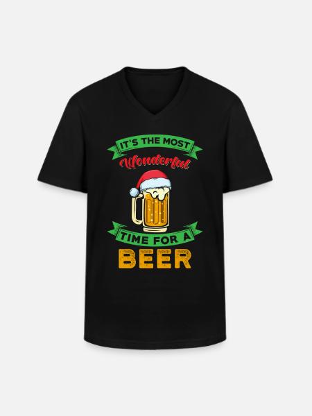 Christmas Beer - Men's V-Neck T-Shirt - black