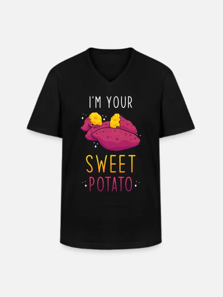 Patate douce - T-shirt col V Homme - noir