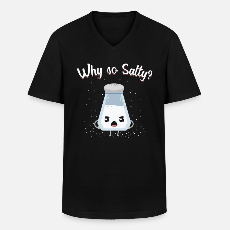 Salzig Wortspiel - Männer-T-Shirt mit V-Ausschnitt - Schwarz
