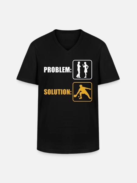 Play table tennis - Men's V-Neck T-Shirt - black