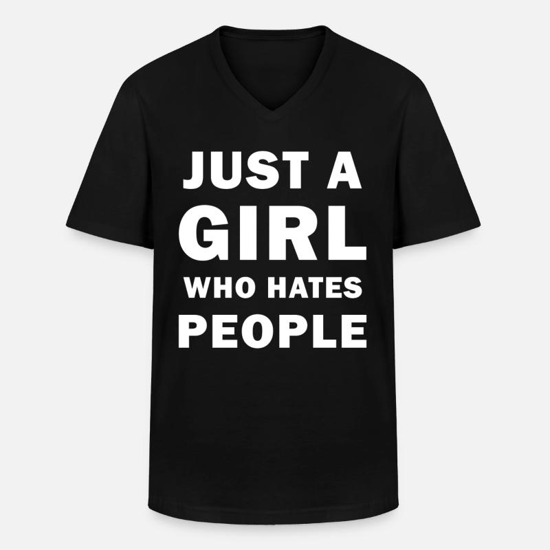 I hate people - Men's V-Neck T-Shirt - black