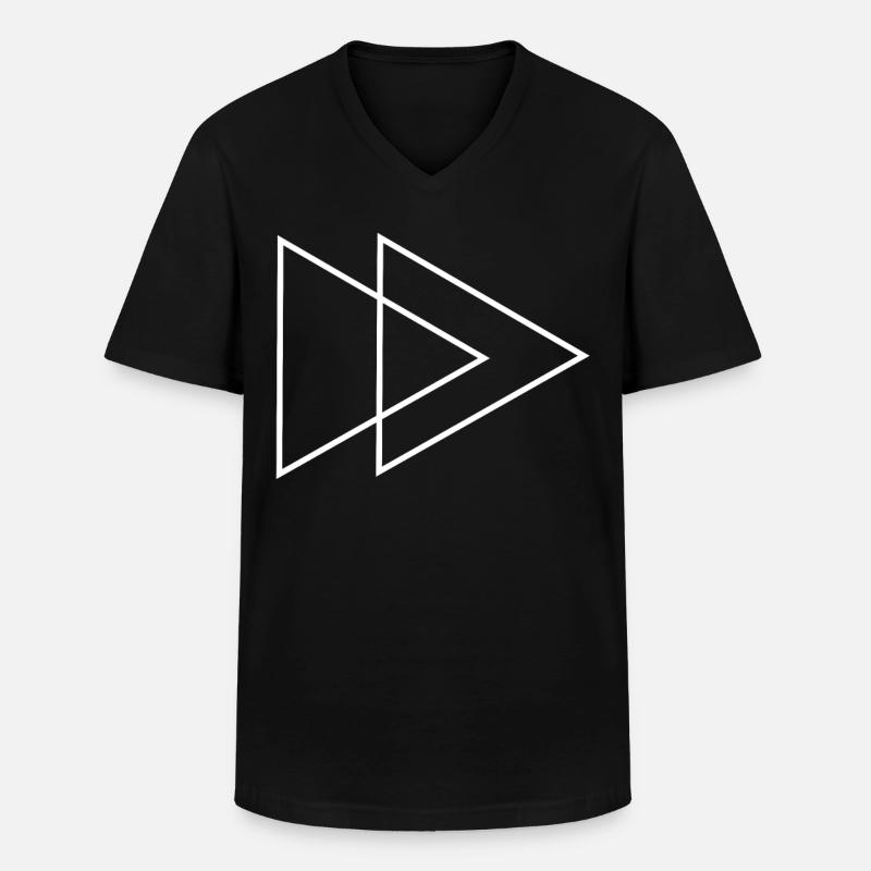 Double Triangle White - Men's V-Neck T-Shirt - black