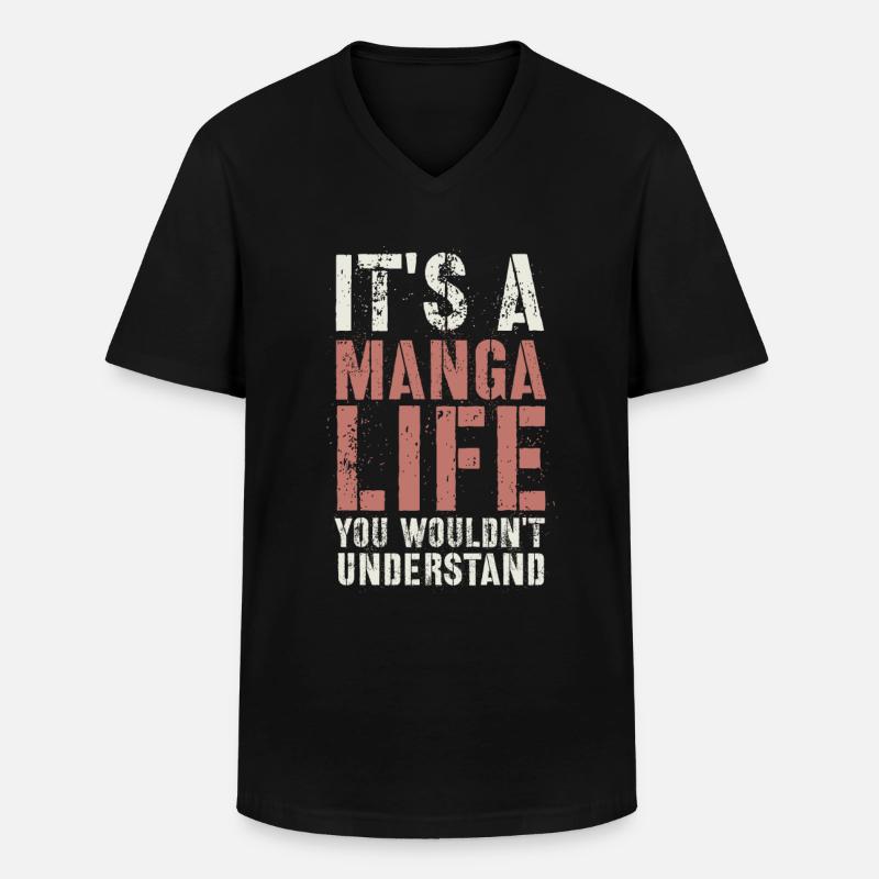 Manga Geschenk - Männer-T-Shirt mit V-Ausschnitt - Schwarz