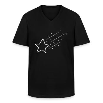 Étoile filante - T-shirt col V Homme - noir - Devant - AI Model Male 178 dark (178cm)