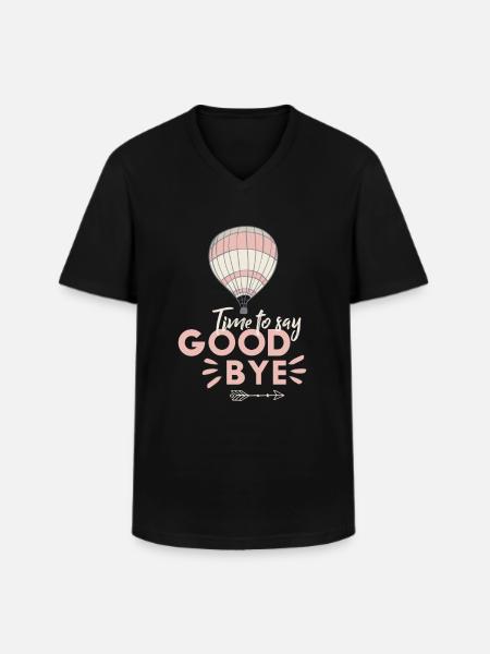 Time to say Good Bye - Men's V-Neck T-Shirt - black