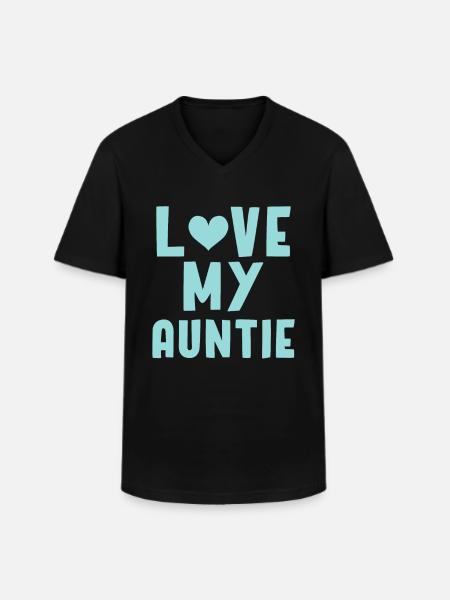 Auntie - Men's V-Neck T-Shirt - black