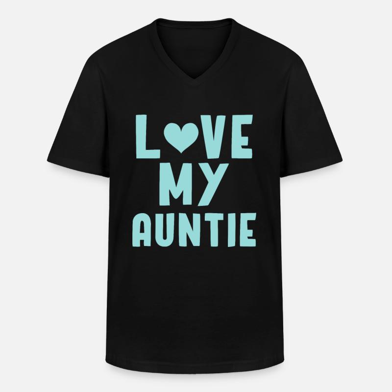 Auntie - Männer-T-Shirt mit V-Ausschnitt - Schwarz