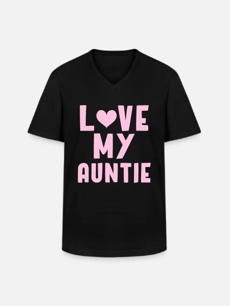 Auntie - Men's V-Neck T-Shirt - black