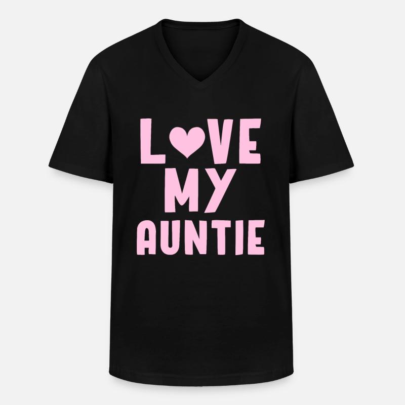 Auntie - Männer-T-Shirt mit V-Ausschnitt - Schwarz