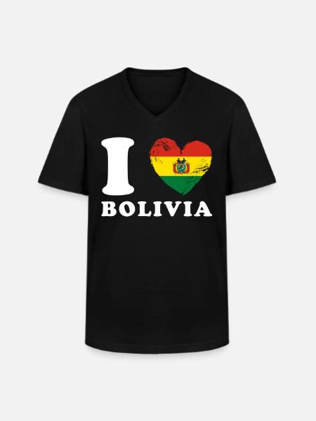 I love Bolivia - Men's V-Neck T-Shirt - black