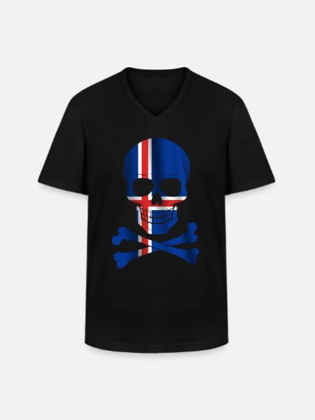 Drapeau de l’Islande - T-shirt col V Homme - noir