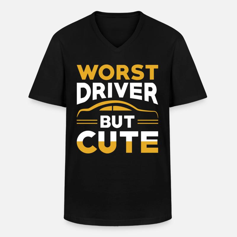 Auto fahren Spruch lustig - Männer-T-Shirt mit V-Ausschnitt - Schwarz
