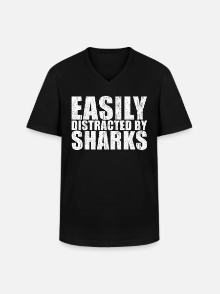 Shark Saying - Men's V-Neck T-Shirt - black