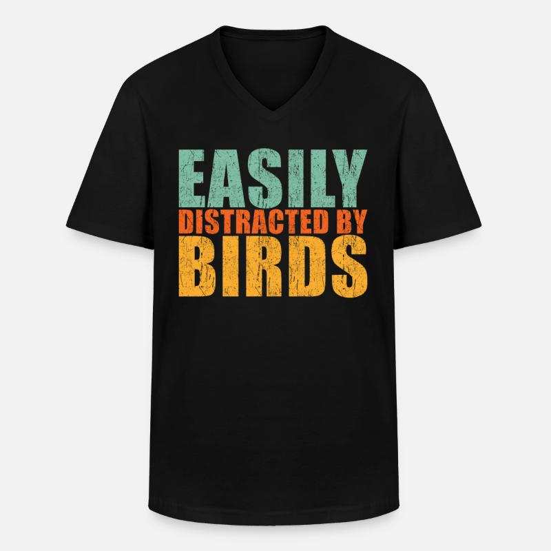 Vogel - Männer-T-Shirt mit V-Ausschnitt - Schwarz