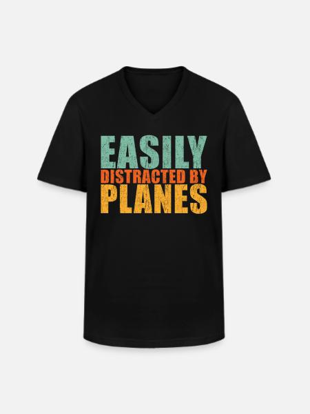 Airplane Saying - Men's V-Neck T-Shirt - black