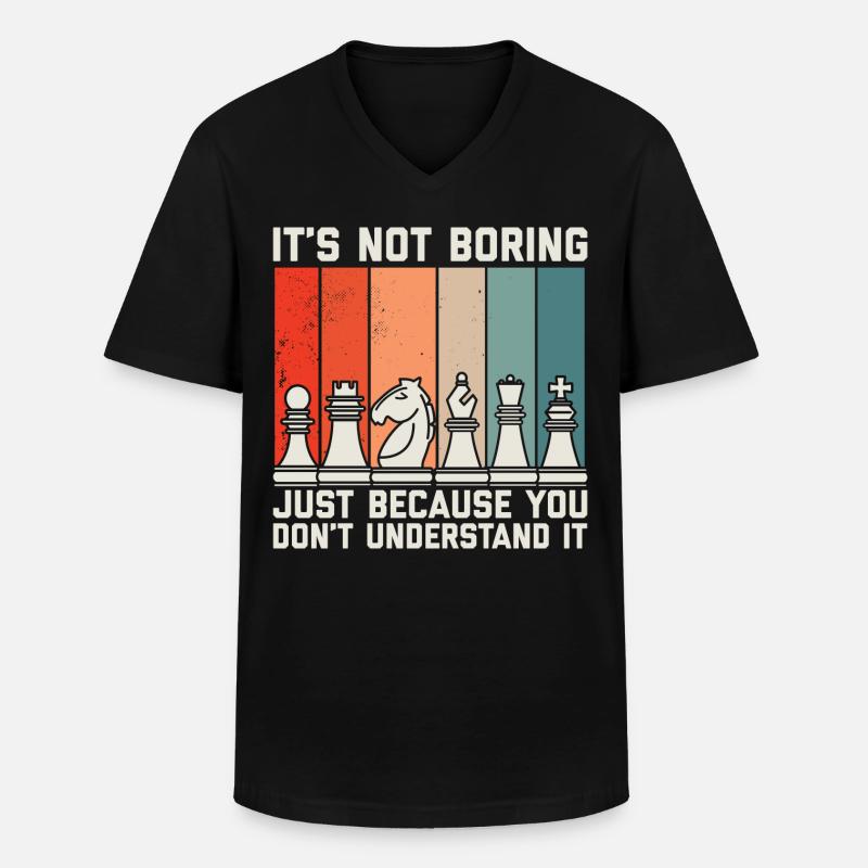 Schach - Männer-T-Shirt mit V-Ausschnitt - Schwarz