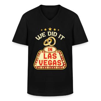 Las Vegas Hochzeit - Männer-T-Shirt mit V-Ausschnitt - Schwarz - Vorne - AI Model Male 178 dark (178cm)