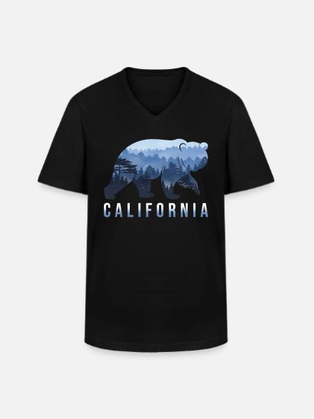 California - Men's V-Neck T-Shirt - black