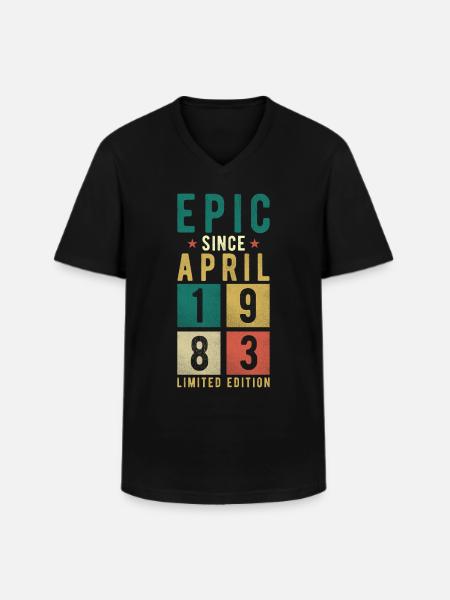 Birthday April 1983 - Men's V-Neck T-Shirt - black