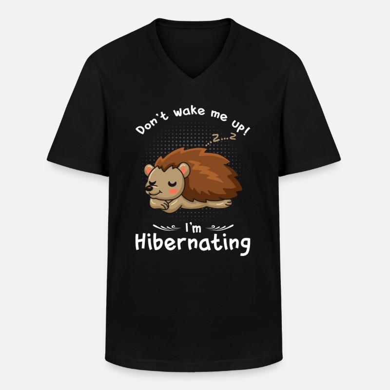 Winterschlaf Weck mich nicht Igel - Männer-T-Shirt mit V-Ausschnitt - Schwarz