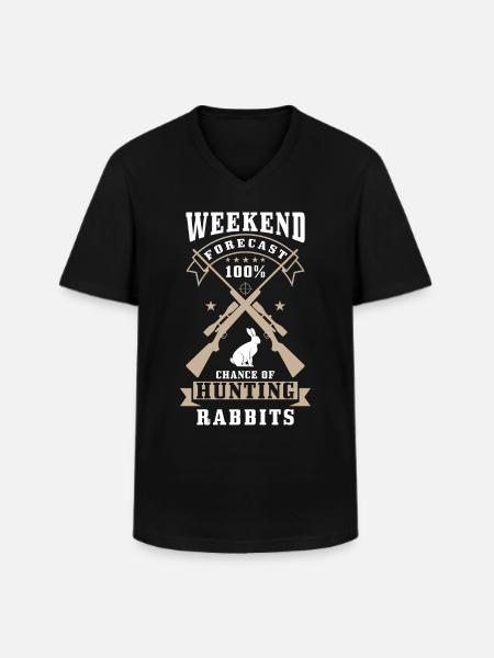Rabbit Hunter Saying - Men's V-Neck T-Shirt - black