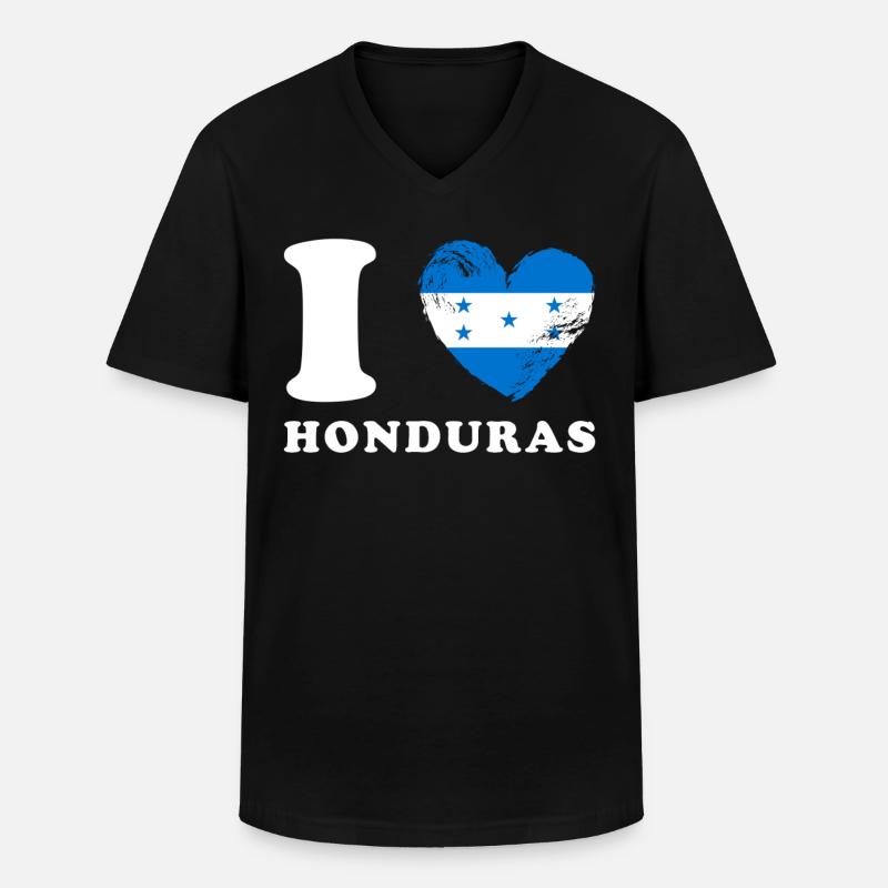 Ich liebe Honduras - Männer-T-Shirt mit V-Ausschnitt - Schwarz