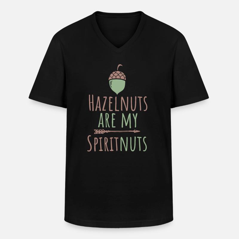Haselnuss - Männer-T-Shirt mit V-Ausschnitt - Schwarz