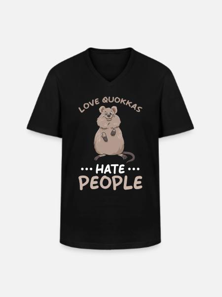 Quokka funny saying - Men's V-Neck T-Shirt - black