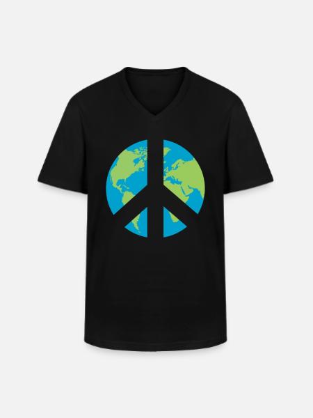 World Peace Symbol - Men's V-Neck T-Shirt - black